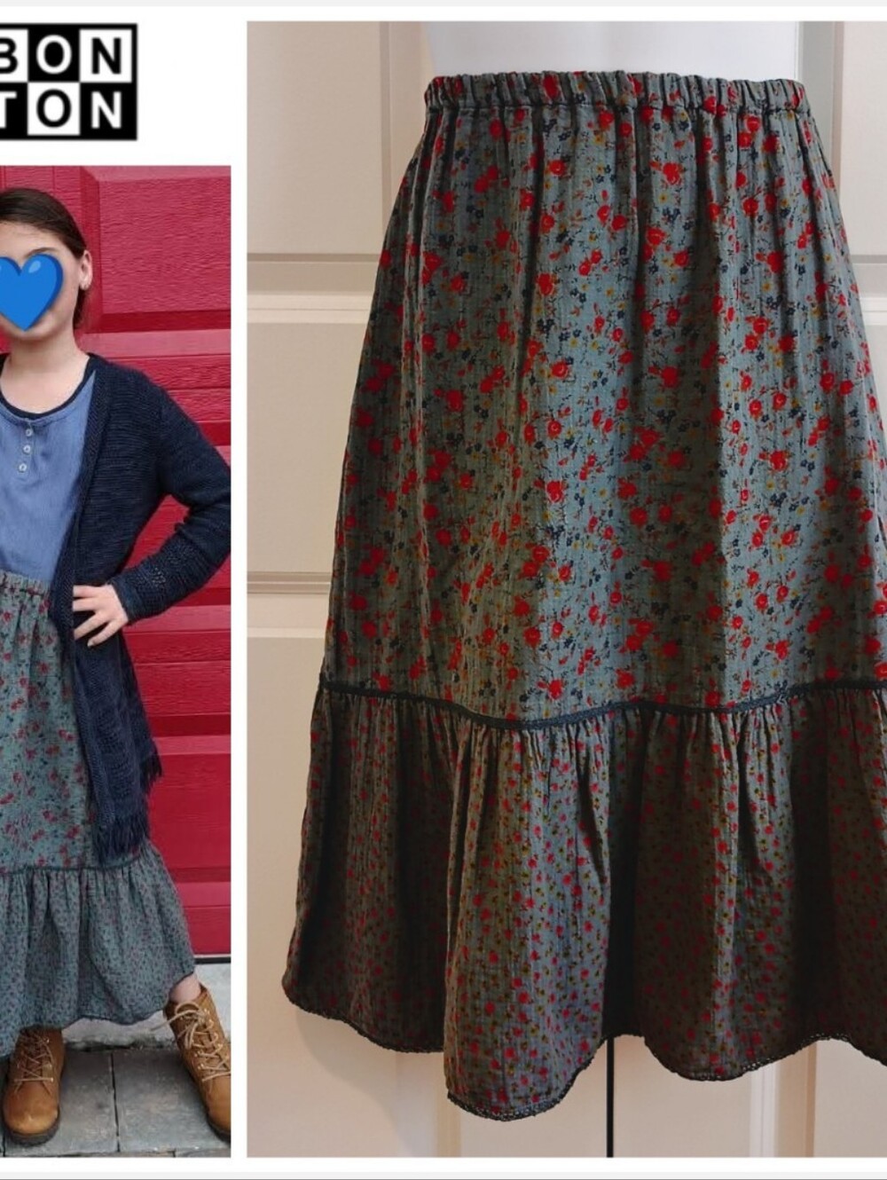 Bonton Mixed Floral Skirt (French Brand)
